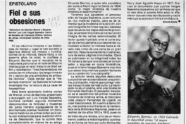 Fiel a sus obsesiones  [artículo] Antonio Avaria.