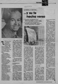 - - Y su fe hecha verso  [artículo].