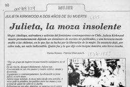Julieta, la moza insolente  [artículo] Clarice Strauss [y] Patricia Villanueva G.