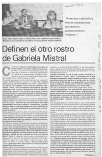 Definen el otro rostro de Gabriela Mistral  [artículo] Maite Iglesias.