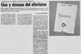 Uso y desuso del aforismo Uso y desuso del aforismo