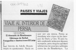 Viaje al interior de Persia  [artículo].