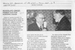 Rodolfo Oroz, primer Doctor Honoris Causa  [artículo].