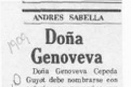 Doña Genoveva  [artículo] Andrés Sabella.