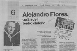 Alejandro Flores, galán del teatro chileno Alejandro Flores, galán del teatro chileno
