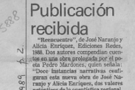 Publicación recibida  [artículo].