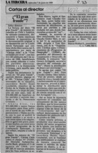 "El gran fraude"?  [artículo] Marco Muñoz S.