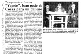 "Yepeto", beau geste de Cossa para un chileno