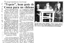 "Yepeto", beau geste de Cossa para un chileno "Yepeto", beau geste de Cossa para un chileno