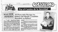 Walter Pineda, "El poeta debe recorger los dolores -- "  [artículo].