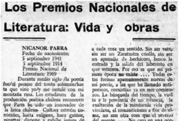 Los Premios Nacionales de Literatura, vida y obras Los Premios Nacionales de Literatura, vida y obras