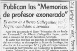 Publican las "Memorias de profesor exonerado"