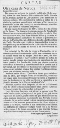 Otra casa de Neruda  [artículo] Santiago Aguirre del Canto.