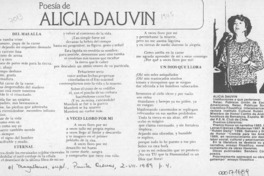 Poesía de Alicia Dauvin Poesía de Alicia Dauvin