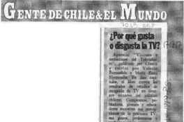Por qué gusta o disgusta la TV? Por qué gusta o disgusta la TV?