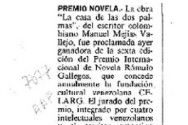 Premio novela  [artículo].