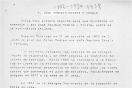 D. José Toribio Medina y Zavala  [artículo].