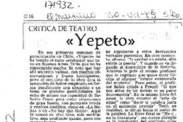"Yepeto"  [artículo] Agustín Letelier Z.