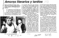 Amores literarios y tardíos  [artículo] Juan Andrés Piña.
