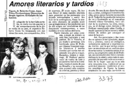 Amores literarios y tardíos  [artículo] Juan Andrés Piña.