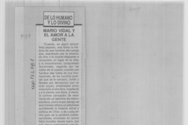 Mario Vidal y el amor a la gente Mario Vidal y el amor a la gente