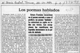 Los poemas hablados  [artículo] Wellington Rojas Valdebenito.