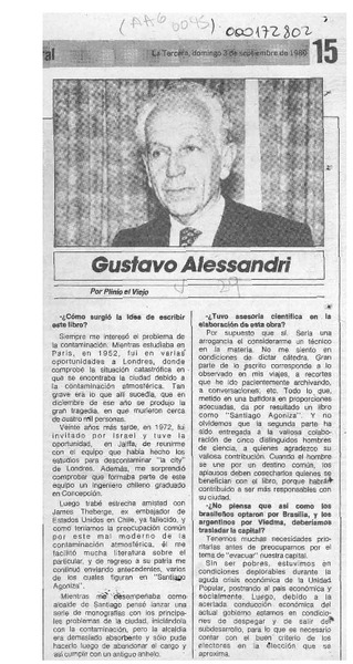 Gustavo Alessandri  [artículo] Plinio el Viejo.