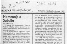 Homenaje a Sabella  [artículo] Yodi Manfieri.