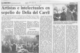 Artistas e intelectuales en sepelio de Delia del Carril  [artículo].