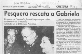 Pesquera rescata a Gabriela  [artículo].