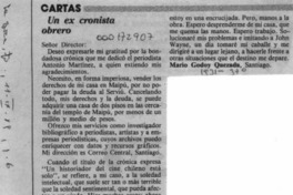Un ex cronista obrero  [artículo] Mario Godoy Quezada.