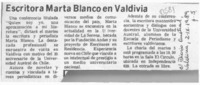 Escritora Marta Blanco en Valdivia Escritora Marta Blanco en Valdivia