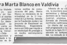 Escritora Marta Blanco en Valdivia Escritora Marta Blanco en Valdivia