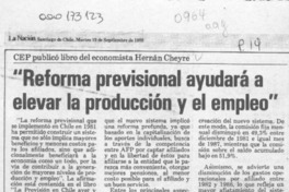 "Reforma previsional ayudará a elevar la producción y el empleo"  [artículo].