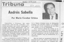 Andrés Sabella  [artículo] Mario Escobar Urbina.