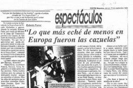 "Lo que más eché de menos en Europa fueron las cazuelas"  [artículo].