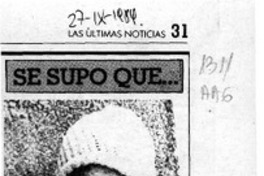 Se supo que --  [artículo].