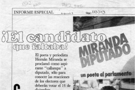 El candidato que faltaba!  [artículo] Hernán Miranda.