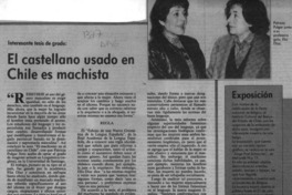 El Castellano usado en Chile es machista  [artículo].