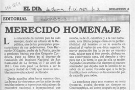 Merecido homenaje  [artículo].
