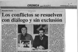 Los Conflictos se resuelven con diálogo y sin exclusión  [artículo].