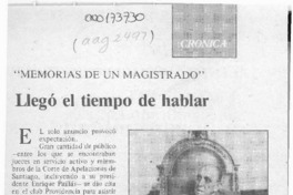 Llegó el tiempo de hablar  [artículo] G. M.