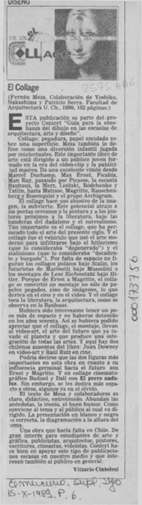 El collage  [artículo] Vittorio Cintolesi.