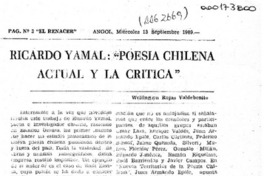 Ricardo Yamal, "Poesía chilena actual y la crítica" Ricardo Yamal, "Poesía chilena actual y la crítica"