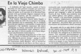 En la vieja Chimba  [artículo] Juan Guillermo Prado.