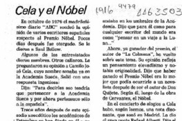 Cela y el Nobel  [artículo] G. A. M.