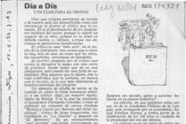 Una flor para el crítico  [artículo] E. C.