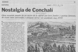 Nostalgia de Conchalí Nostalgia de Conchalí