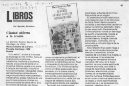 Ciudad abierta a la ironía  [artículo] Marcelo Maturana.