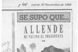 Se supo que --  [artículo].